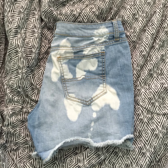White dyed blue shorts