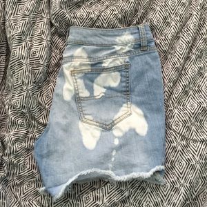 White dyed blue shorts