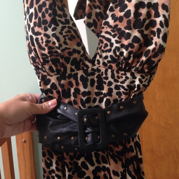 Cheetah maxi dress with belt - Picture 2 of 4