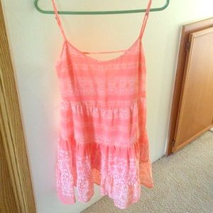 Coral ruffle dress