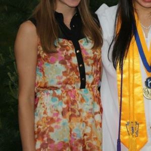 Colorful spring hi-low dress