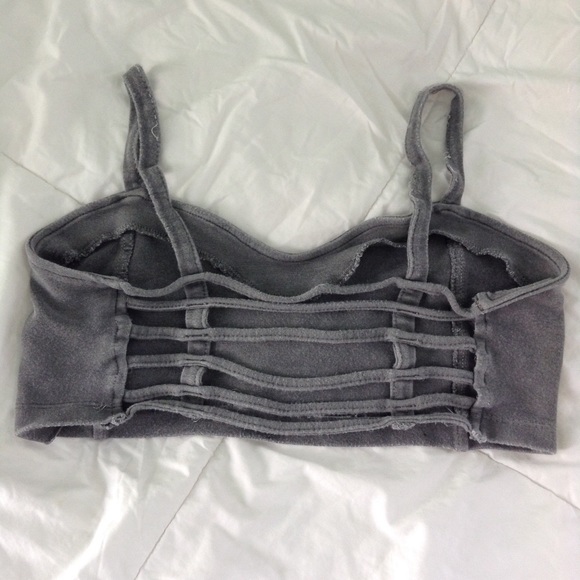 Grey caged bralette