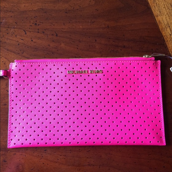 Michael Kors Neon Pink Clutch