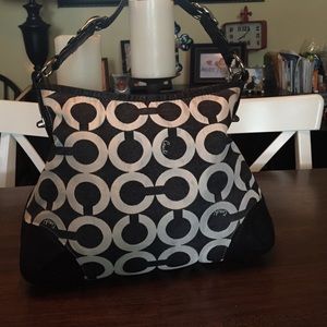 Fabulous black & white coach purse!