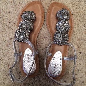 Gianni Bini silver sandals. Worn once.