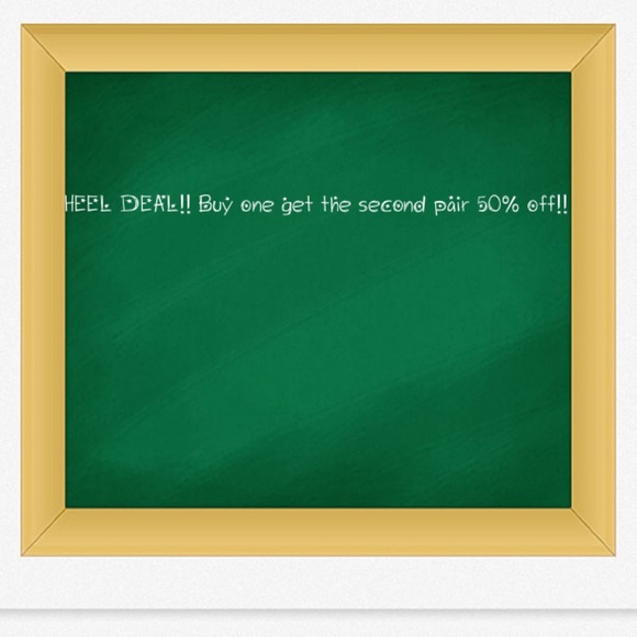 Buy one pair of heels get the second pair half off