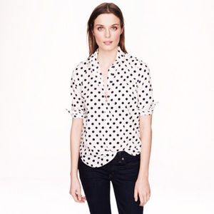 J. Crew Polka Dot Popover Blouse