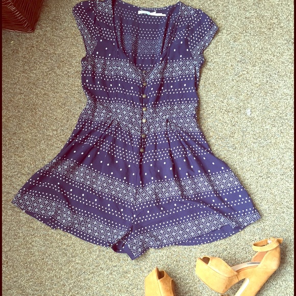 UO: Kimchi Blue Midnight Blue Romper