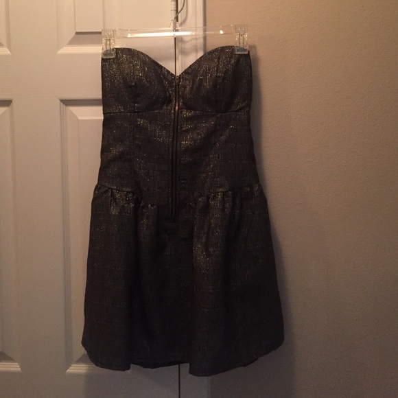 Black gold evening dress