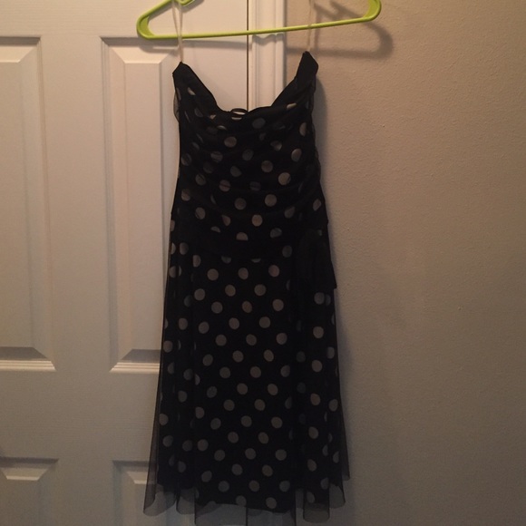 Black dress with polka dots