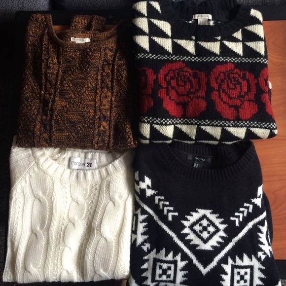F21 four SWEATERS BUNDLE