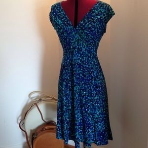 Ralph Lauren Blue/Grn Print Dress