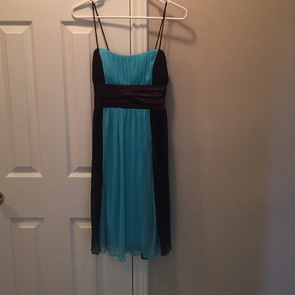 Aqua blue and brown dress girls