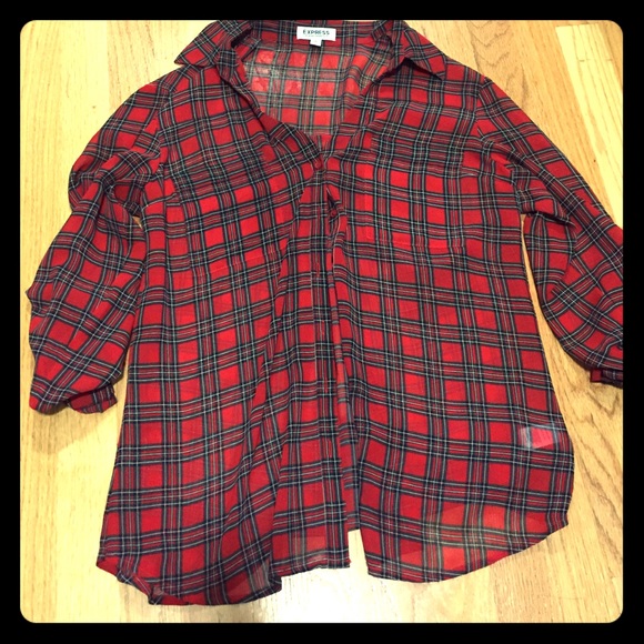 Express plaid portofino shirt size M