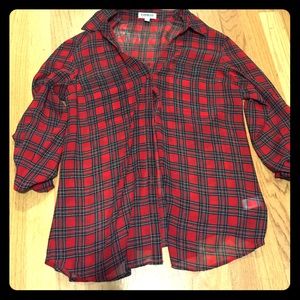 Express plaid portofino shirt size M
