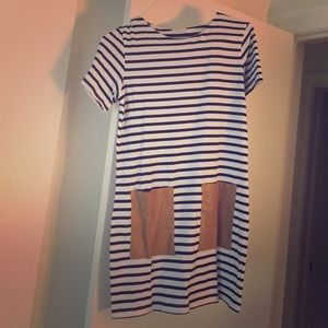 Striped black and white shirt dress