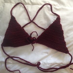 Crochet Knit Bikini Top Brand New Never Worn