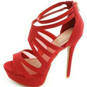 Red heels with straps