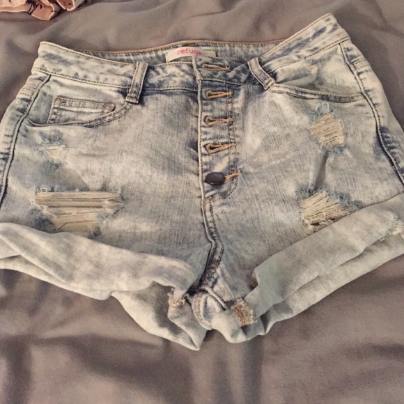 High waist acid washed jeans