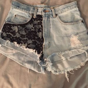 Lace custom made high waist shorts