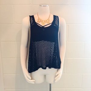 Black Fishnet Tank Top