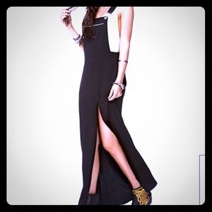 Black overalls w/slit