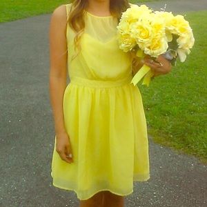 Yellow chiffon dress