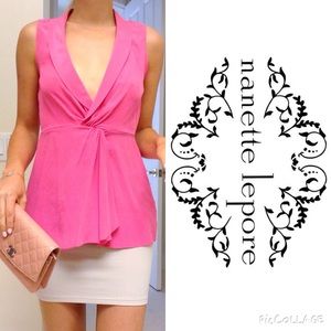 Nanette Lepore 100% Silk Pink Top