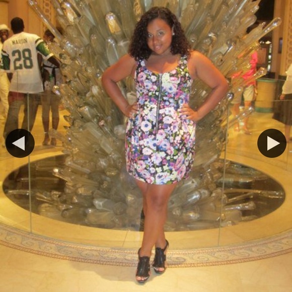 Floral peplum shape multi color playful dress