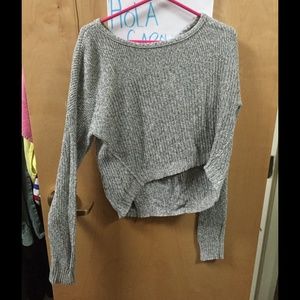 Grey American Eagle Cropped Sweater