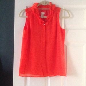 J Crew sleeveless ruffle blouse