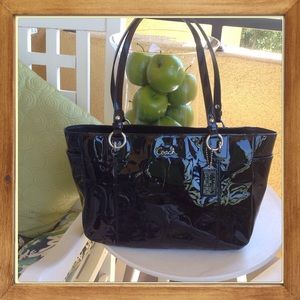 Coach F17728 Gallery Patent Leather Black Tote