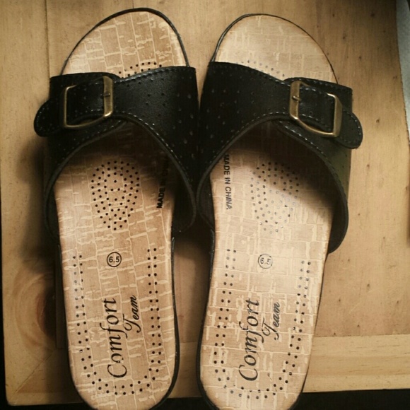 Comfort Team Shoes - Team comfort size 6.5 black sandal, nwot