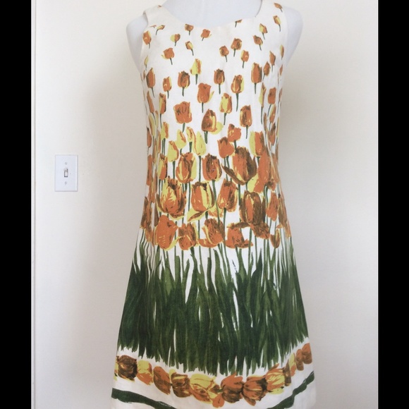 Anthropologie Tulip Perennial Blooms Shift Dress