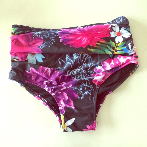 high waisted floral bikini bottom NWT