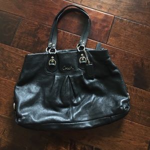 Authentic black leather Coach purse