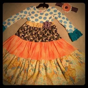 Giggle Moon little girls dress and headband bow