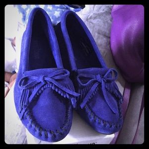 💙Minnetonka Kilty Moccasins Blue💙
