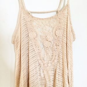 Crotchet Ivory Tie Back Tank