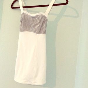 Lululemon White/Gray Sports Tank Top-Size 4