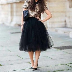 Full black tutu tulle skirt