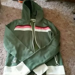 Hollister olive green zip up jacket
