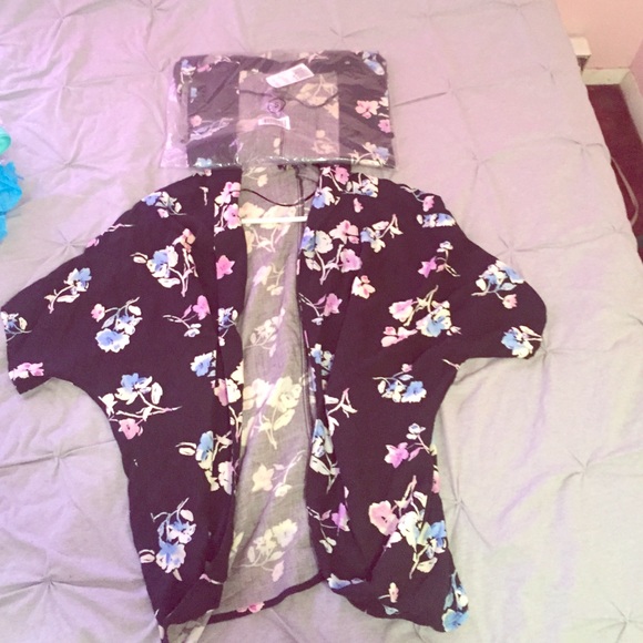 Floral print kimono