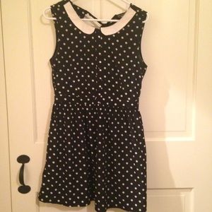 Black polka dot dress