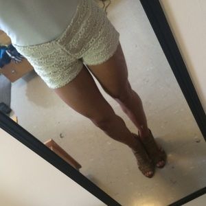 Express high waisted crochet shorts