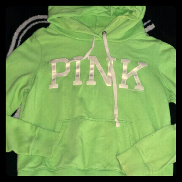 Victoria's Secret PINK lime green hoodie