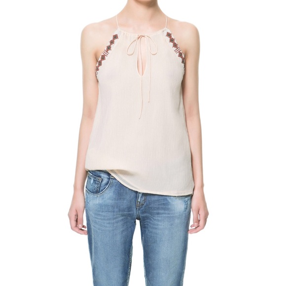 Zara Tops - ZARA SLEEVELESS BEADED TOP