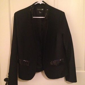 Black blazer with sequin details