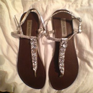 Steve Madden Silver Strappy Sandals
