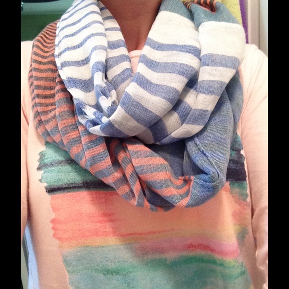 NWT- Gauzy striped summer weight scarf.